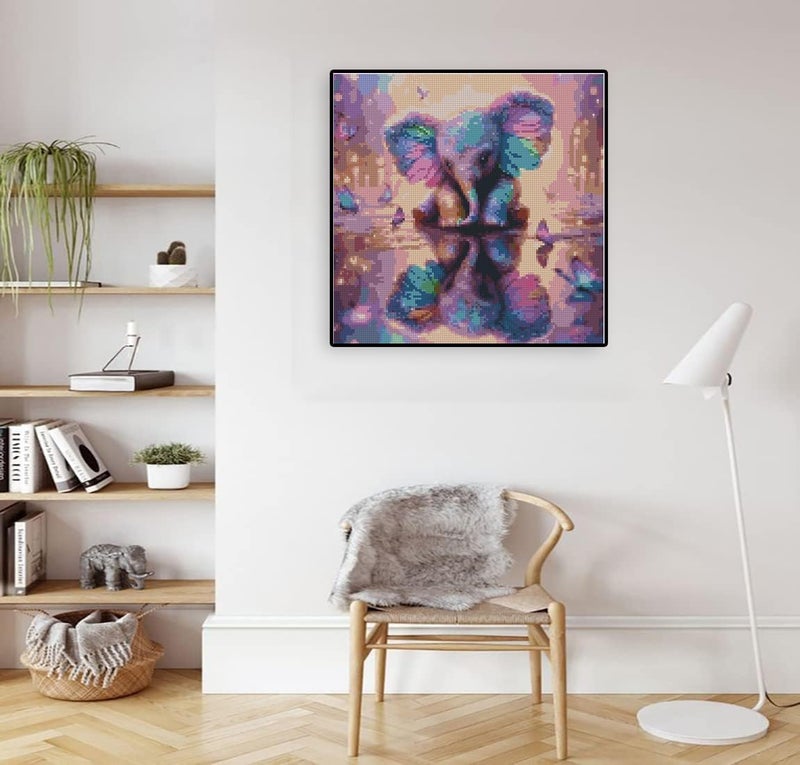 TaeYsck Elephant Stamped Cross Stitch Kits for Adults Beginner, Easy Counted Cross Stitch Kits Printed Butterfly Stitching Patterns Dimensions,Cute Needlepoint Art Crafts Embroidery Kits for Home Decor - Image 4